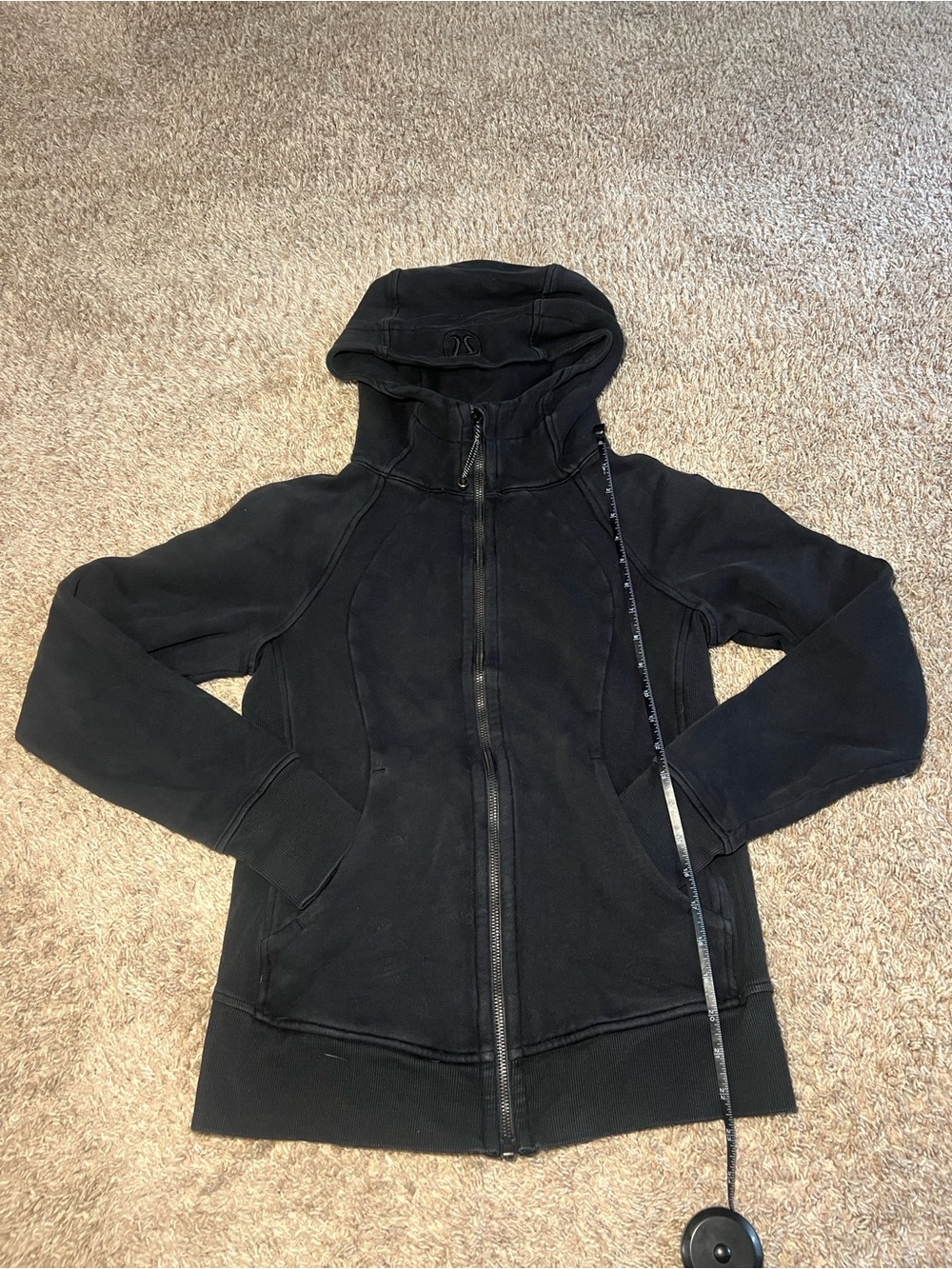 lululemon athletica Black Full-Zip Bomber Hoodie Jacket